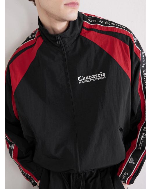 Willy Chavarria Black Casa De Chavarria Logo-detailed Shell Jacket for men