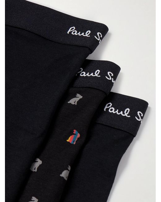 Paul Smith Black Three-pack Stretch Organic Cotton-jersey Boxer Briefs for men