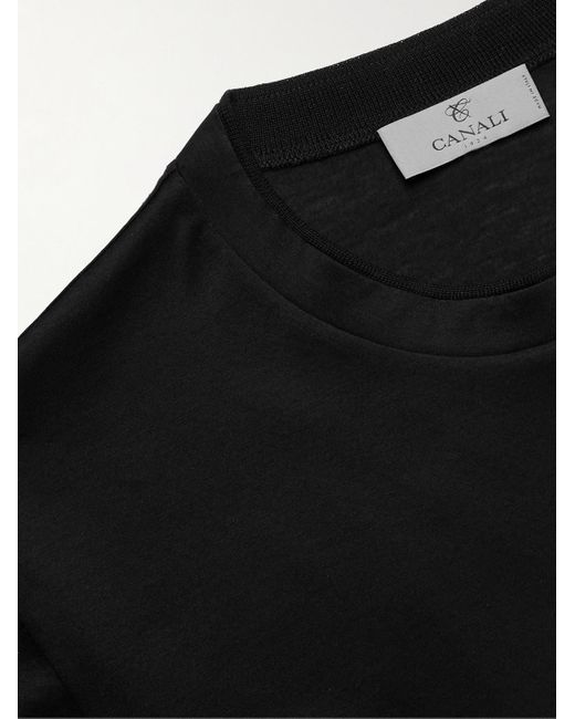 Canali Black Cotton-Jersey T-Shirt for men