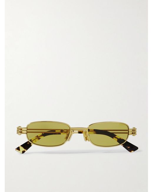 Bottega Veneta Yellow Rectangular-Frame-Tone Sunglasses for men