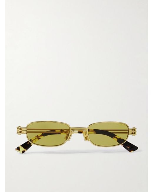 Bottega Veneta Yellow Rectangular-Frame-Tone Sunglasses for men