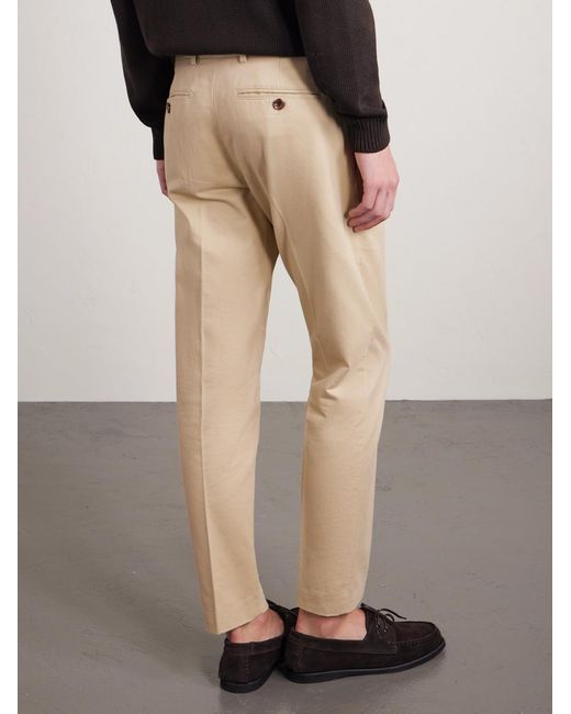 Tom Ford Natural Straight-Leg Cotton-Drill Trousers for men
