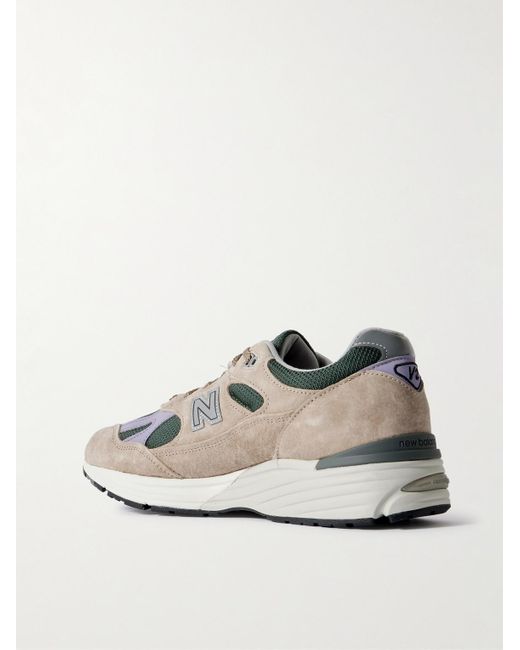 New Balance Natural 991V2 Suede, Leather And Mesh Sneakers for men