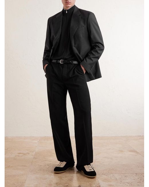 Eleventy Black Wool Zip-up Cardigan for men