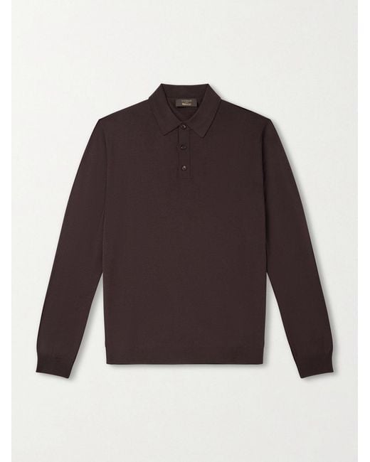 Slowear Purple Zanone Slim-fit Flexwool Polo Shirt for men