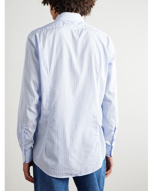 Massimo Alba Blue Genova Striped Cotton-voile Shirt for men