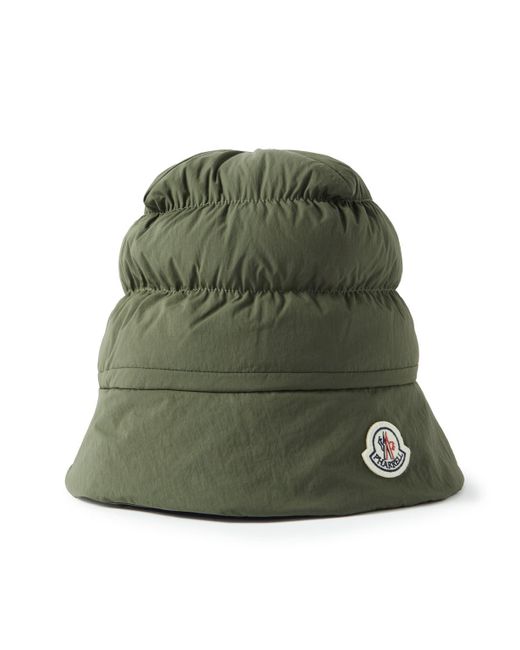 Moncler Genius Green Pharrell Williams Logo-appliquéd Quilted Nylon Down Bucket Hat for men