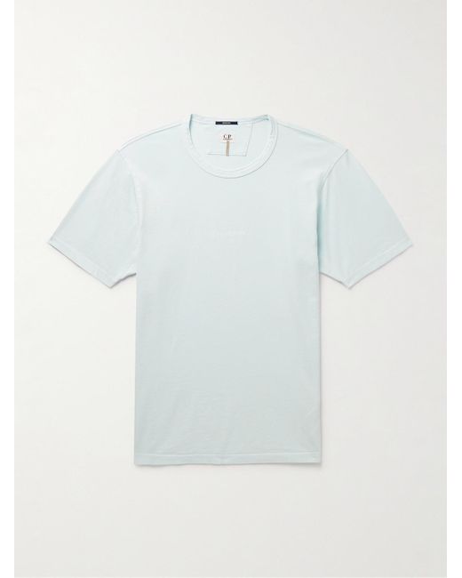 C P Company Blue Resist-dyed Logo-print Cotton-jersey T-shirt for men