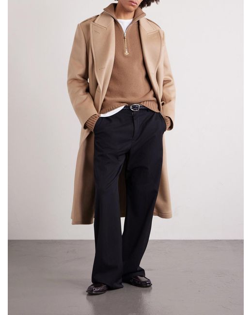Tom Ford Natural Wool And Cashmere-blend Half-zip Sweater for men
