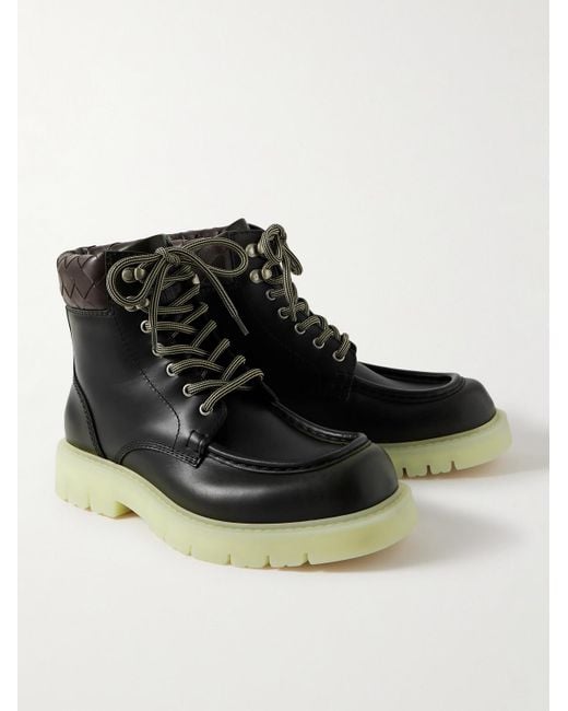 Bottega Veneta Black Haddock Leather Ankle Boots for men