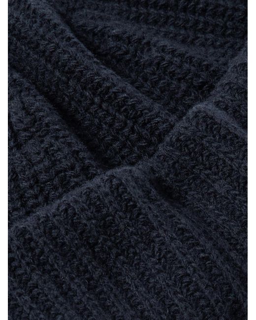 NN07 Blue Sailor 6650 Ribbed Wool-Blend Beanie for men