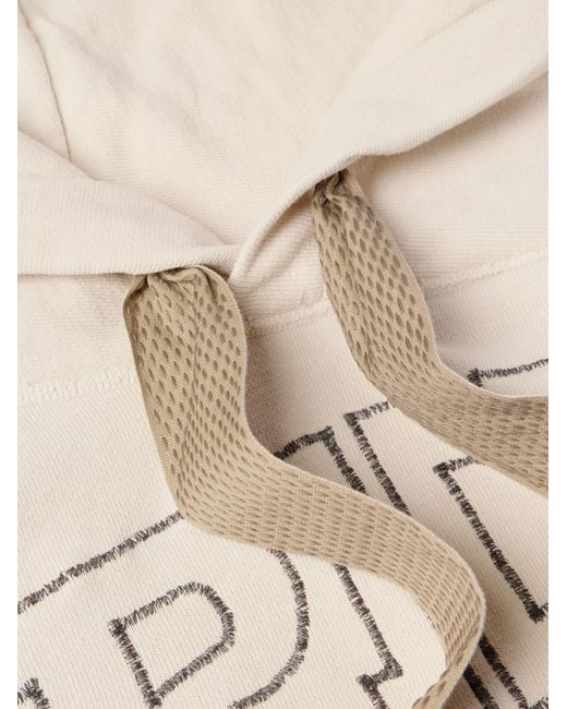 Kapital Natural Logo-Embroidered Cotton-Jersey Hoodie for men
