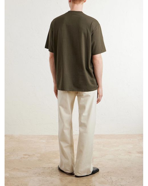 A.PRESSE Green Heavy Weight Cotton-Jersey T-Shirt for men
