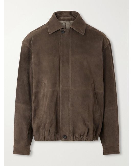 Ssstein Brown Panelled Suede Blouson Jacket for men