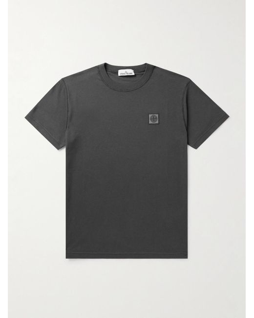 Stone Island Black Logo-appliquéd Cotton-jersey T-shirt for men