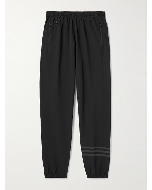 Adidas Originals Black Neuclassic Tapered Striped Woven Track Pants for men