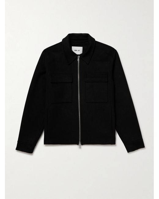 NN07 Black Alban 8447 Wool-Blend Felt Jacket for men