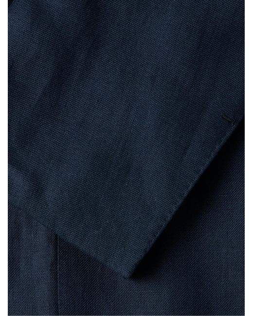 Zegna Blue Slim-fit Oasi Lino Twill Suit Jacket for men