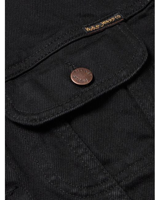 Nudie Jeans Black Danny Logo-embroidered Denim Jacket for men