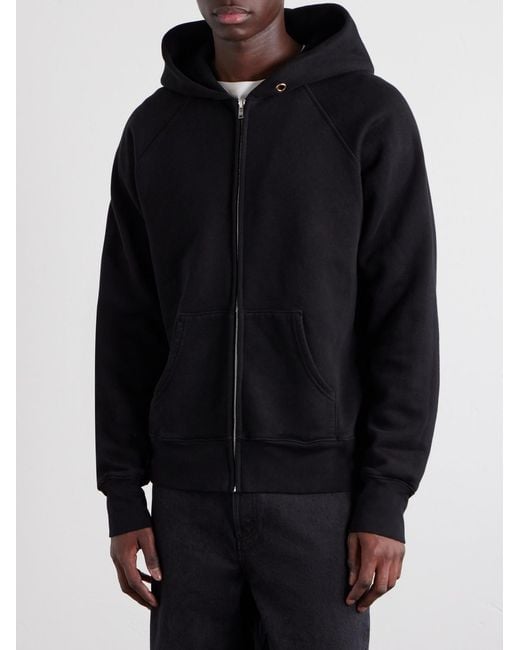 Les Tien Blue Heavyweight Structured-Fleec Cotton-Jersey Raglan Zip-Up Hoodie for men