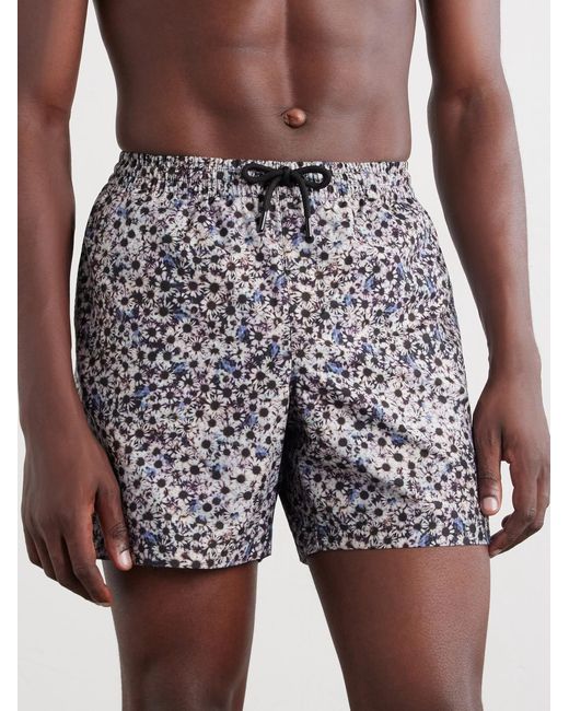 Dries Van Noten Gray Phibbs Straight-Leg Mid-Length Printed Swim Shorts for men