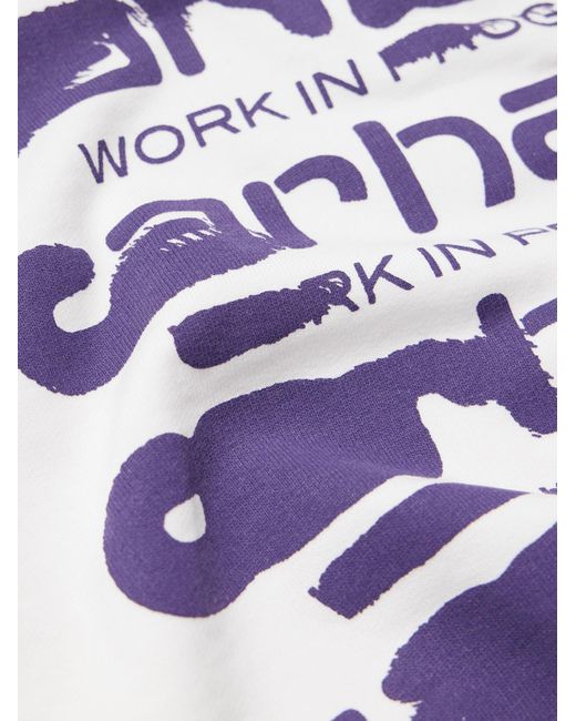 Carhartt White Ink Bleed Logo-print Cotton-jersey Sweatshirt for men