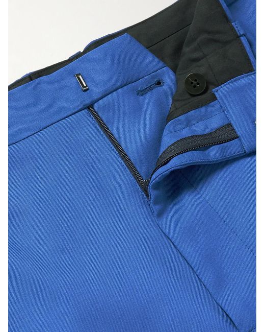 Theory Blue Lucas Ossendrijver Straight-Leg Stretch-Wool Suit Trousers for men