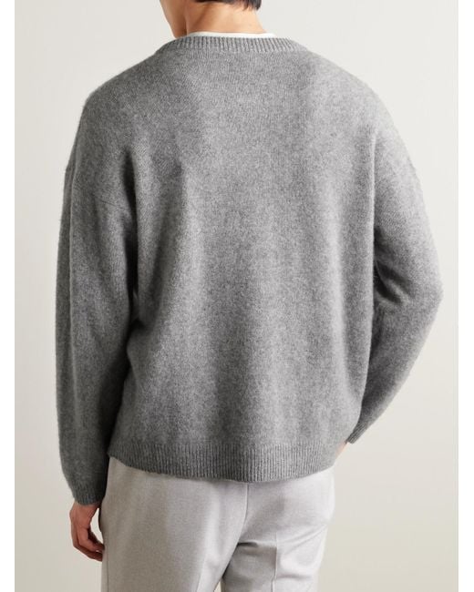 SSAM Gray Brushed Cashmere Sweater for men