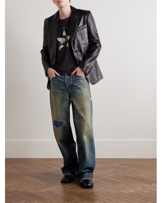 Jeans A Gamba Larga Effetto Consumato Corpse Pose di Enfants Riches Deprimes in Blue da Uomo