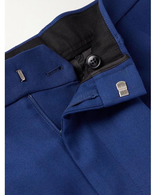 Gucci Gerade geschnittene Hose aus Twill mit Falten in Blue für Herren
