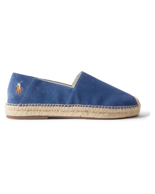 Polo Ralph Lauren Blue Cevio Logo-embroidered Suede Espadrilles for men