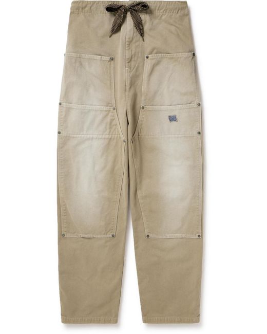 Kapital Natural Katsugari Straight-leg Cotton-twill Drawstring Trousers for men