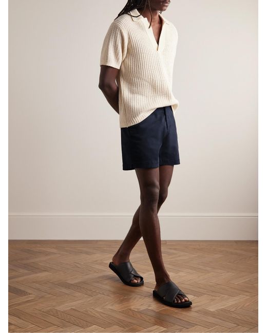 Orlebar Brown Blue Bulldog Slim-fit Stretch-cotton Twill Shorts for men