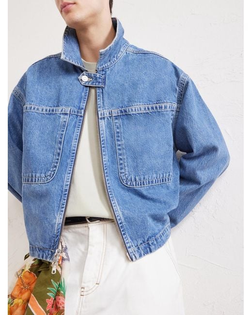 Agolde Blue Croydon Panelled Denim Jacket for men