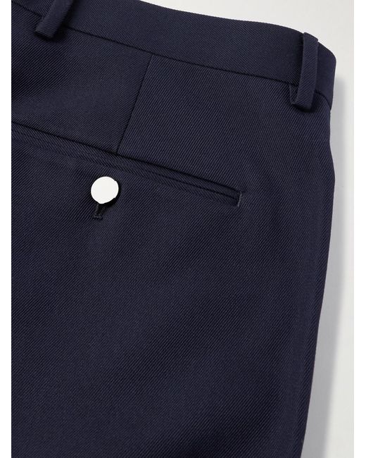 Loro Piana Blue Jarno Straight-Leg Wool And Cotton-Blend Twill Trousers for men