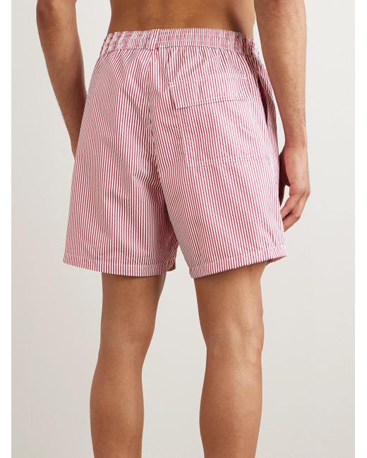 Loro Piana Pink Bay Straight-Leg Mid-Length Striped Swim Shorts for men