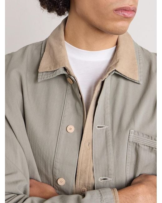 Folk Natural Direction Garment-dyed Cotton-corduroy Shirt for men