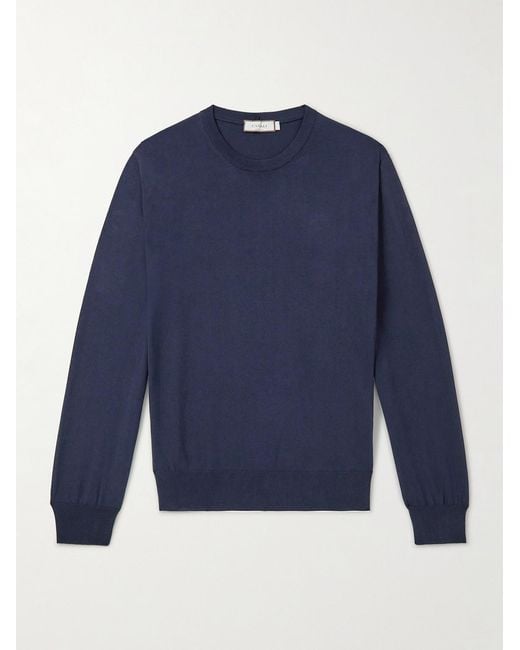 Canali Blue Cotton Sweater for men