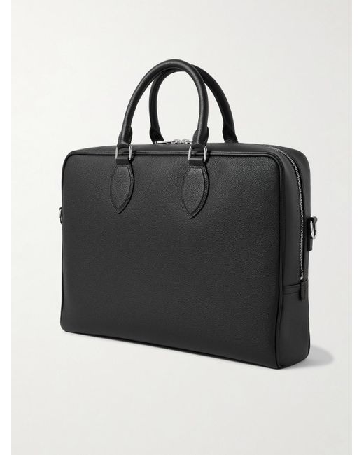 Mr P. Black Full-Grain Leather Briefcase for men