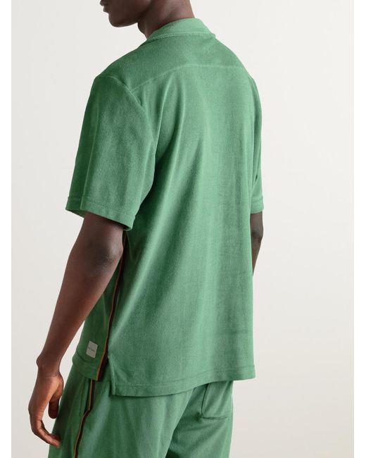 Paul Smith Polohemd aus Frottee aus einer Baumwollmischung mit Logoapplikation und Webband in Green für Herren