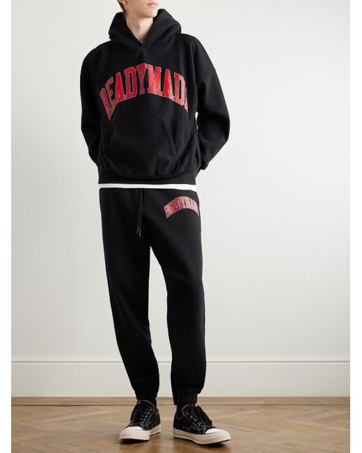 READYMADE Hoodie aus Jersey aus einer Baumwollmischung mit Logoprint in Black für Herren