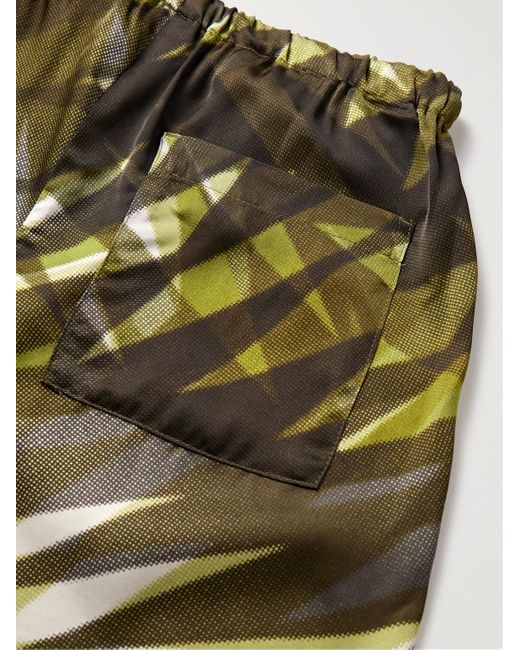 Dries Van Noten Green Straight-leg Printed Shell Drawstring Shorts for men