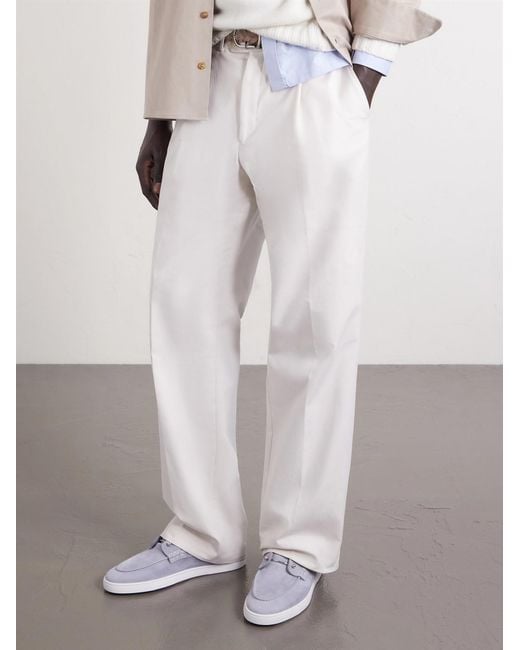 Christian Louboutin White Chambeliboat Full-Grain Leather Loafers for men