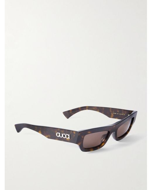 Gucci Black Rectangular-Frame Acetate Sunglasses for men