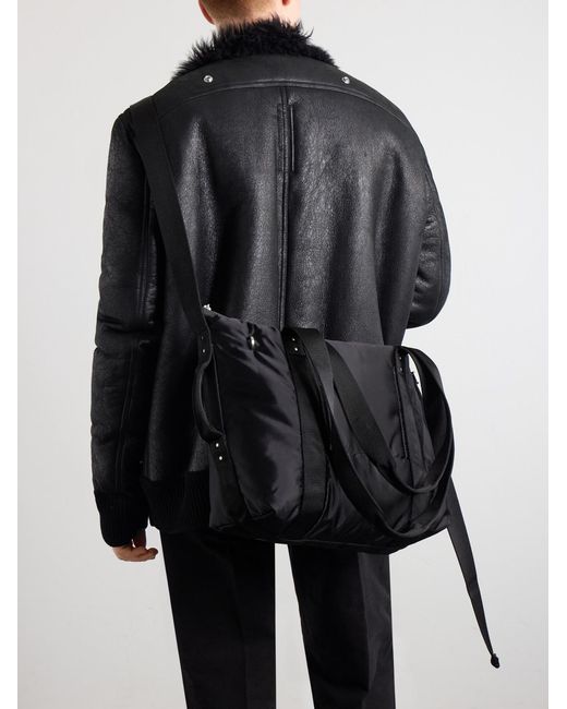 Rick Owens Black Trolley Canvas-Trimmed Shell Tote for men
