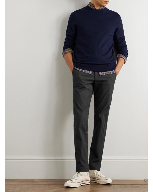 NN07 Black Theo 1067 Straight-Leg Stretch-Cotton Twill Trousers for men