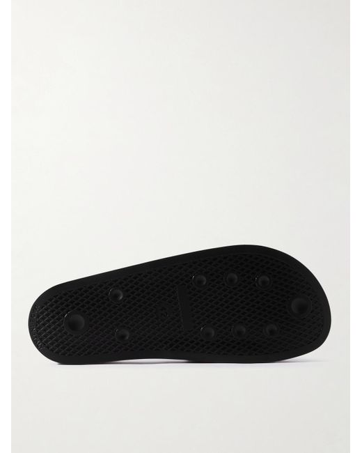 Rhude Black Logo-print Leather Slides for men