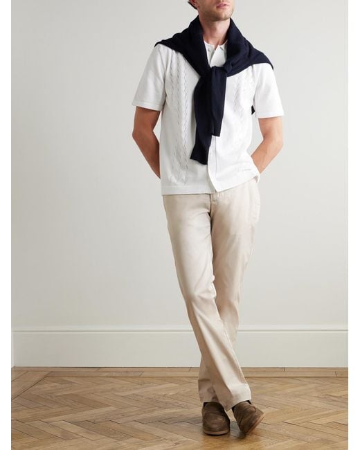 Mr P. Natural Samuel Slim-Fit Straight-Leg Stretch-Cotton Golf Trousers for men