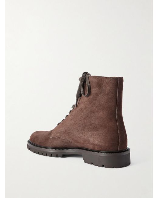 Brunello Cucinelli Brown Polacco Suede Boots for men