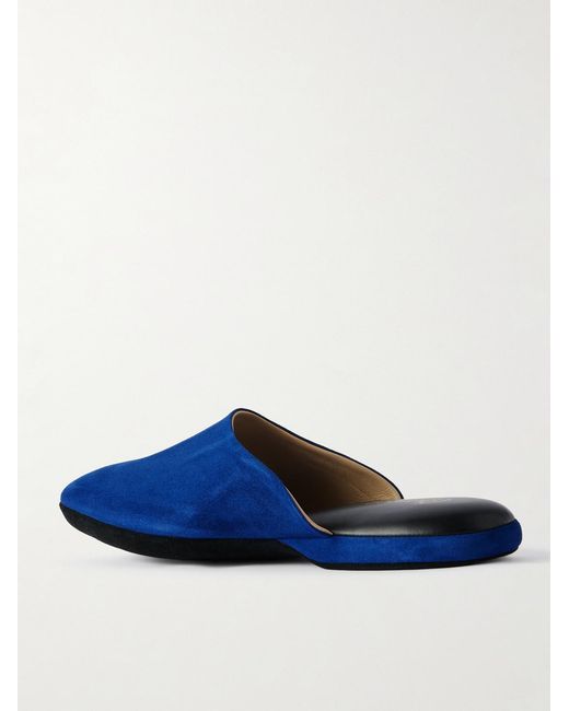 Charvet Blue Suede Slippers for men